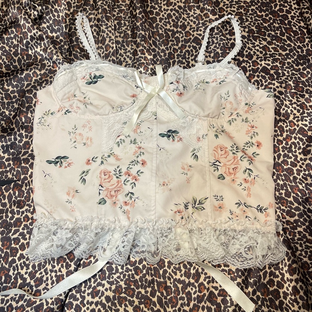 Cider Cottagecore Bustier Crop Top